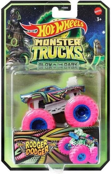 Monster Truck Hot Wheels Glow In The Dark Brilha No Escuro Escala 1 64 Mattel HCB50 Carrinho