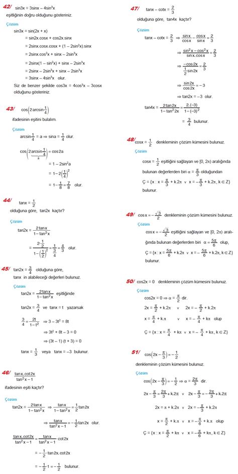 TRİGONOMETRİ 2 SORU ÇÖZÜMÜ Matematik Kitap Çözümleri Matematik Kalesi