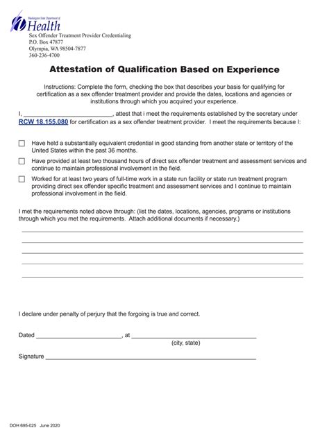 Fillable Online Sex Offender Treatment Provider Qualification Of Experience Form Fax Email Print