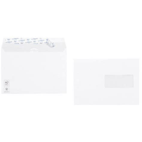 ENVELOPPES BLANCHES bte 500 C5 162X229 90G FENÊTRE 45X100 BP PEFC FAB