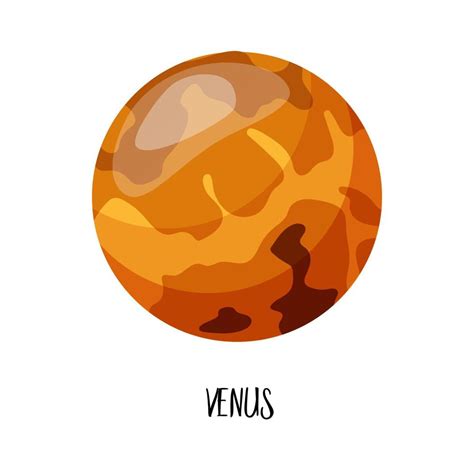 Planetas Del Sistema Solar De Dibujos Animados Venus Vector