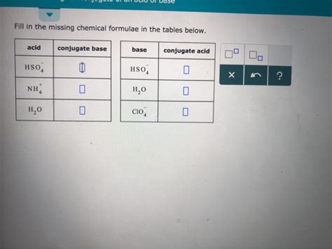 Solved Fill In The Missing Chemical Formulae In The Tables Chegg