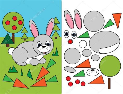 Фигуры из геометрических фигур. картинки для детей 2-3 лет ...