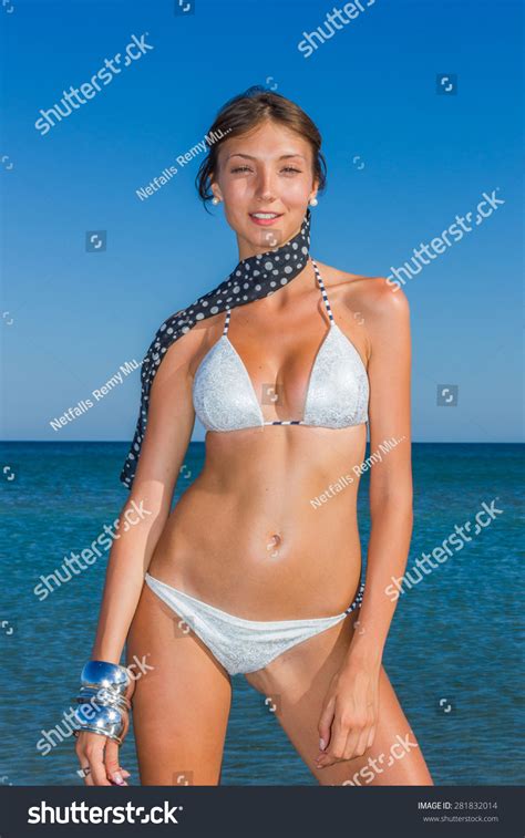 Portrait Happy Sexy Girl Bikini Posing Stock Photo 281832014 Shutterstock