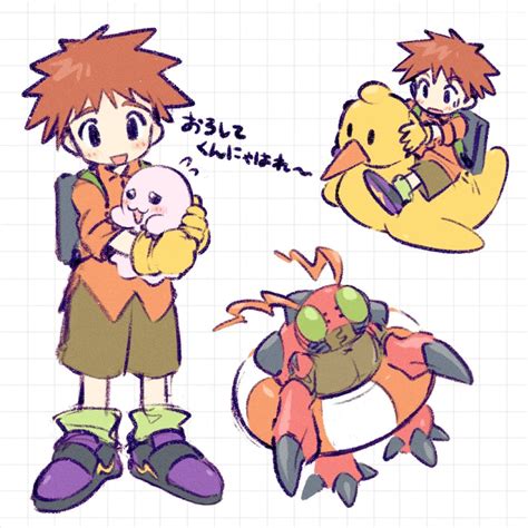 Izumi Koshiro Tentomon And Mochimon Digimon And More Drawn By