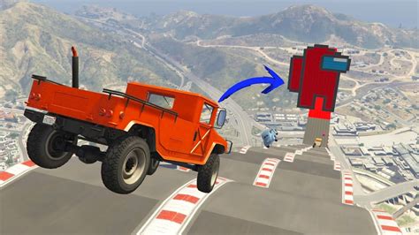 Mega Rampa Among Us Bajada Super Epica Carrera Gta Online Youtube