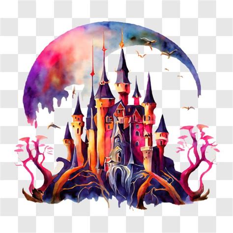 Download Colorful Upside-Down Castle PNG Online - Creative Fabrica