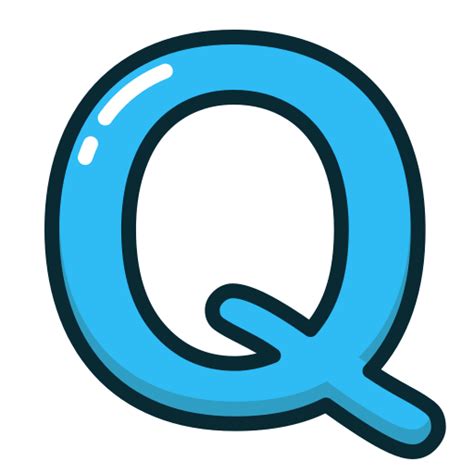 Alphabet Blue Letter Letters Q Icon