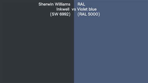 Sherwin Williams Inkwell Sw 6992 Vs Ral Violet Blue Ral 5000 Side