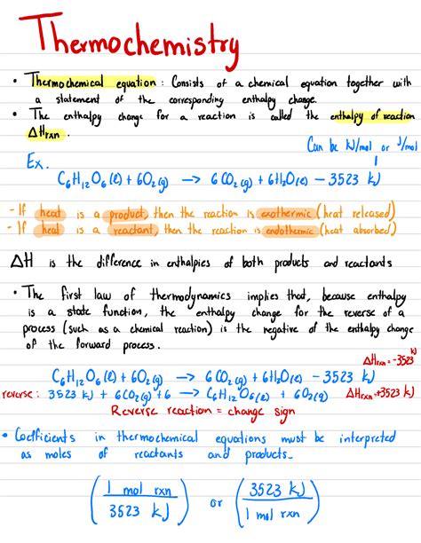 Lecture Notes And Practice Problems Thermochemistry Thermochemical