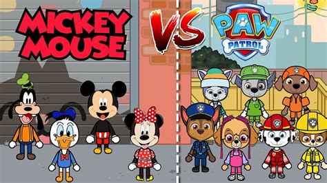 Mickey Mouse And Friends Vs Paw Patrol In Toca Life World Toca Boca