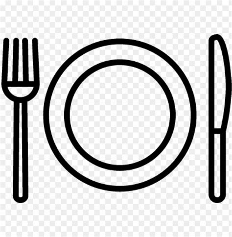 Fork Plate Knife Vector Plate Knife And Fork Outline PNG Image With