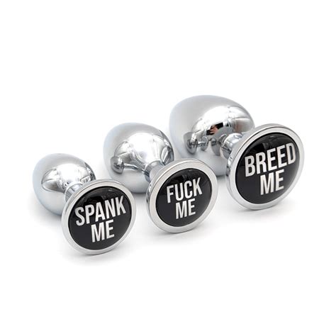 Custom Butt Plug Set With Bad Words Phrases Spank Me Fuck Me Breed Me Krystail Intimate