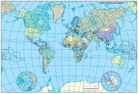 Planisferio Con Divisi N Pol Tica Y Nombres Descargar Imprimir Pdf