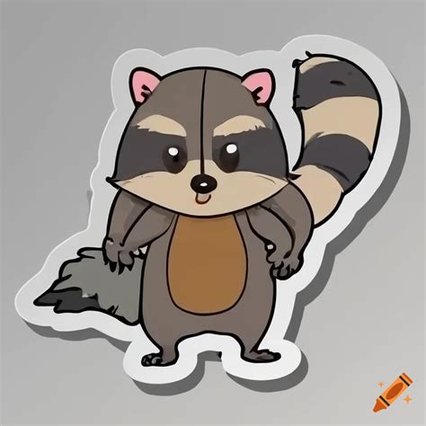 Cartoon Sticker Of A Raccoon In High Definition K On Craiyon