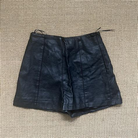 Black Leather Hot Pants Depop