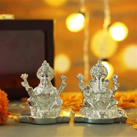 Pure Silver Plated Laxmi Ganesh