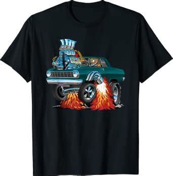 Classic Sixties Muscle Car Funny Dragster Hot Rod Cartoon T Shirt