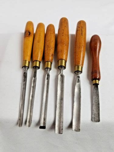 Vintage Lot Of 6 Gouges Chisels Sheffield Steel I Sorby Ward Marples
