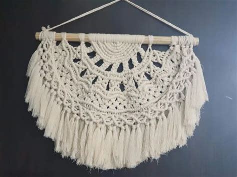 White Cotton Macrame Boho Wall Hanging Big For Decoration At Rs 1599