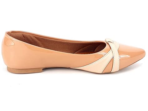 Sapatilha Feminina Vz Tan Nude Cs Salm O Bico Fino Ceci Cal Ados Atacado De Cal Ados