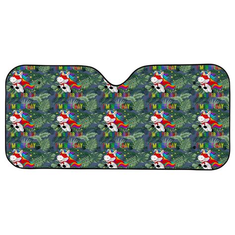 LGBTQ Unicorn Super Gay Pride LGBT Ally Rainbow Flag Retro House Flags Car Sun Shades Sold By