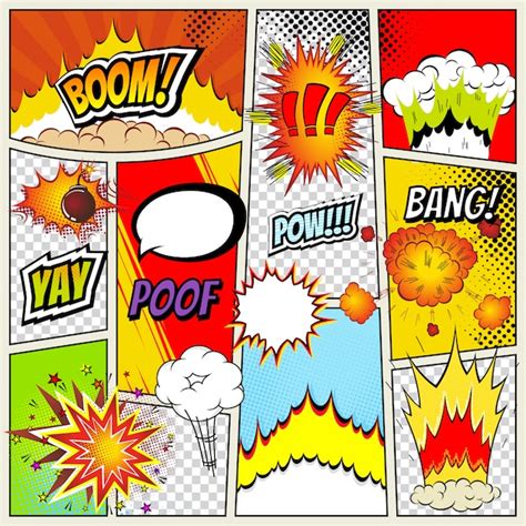 Abstract Comic Book Layout Template Premium Vector