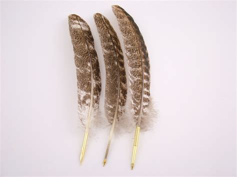 Feather Pens Deluxe Natural Turkey Feather Ballpoint