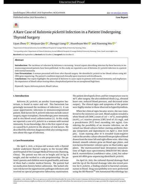 (PDF) A Rare Case of Ralstonia pickettii Infection in a Patient Undergoing Thyroid Surgery