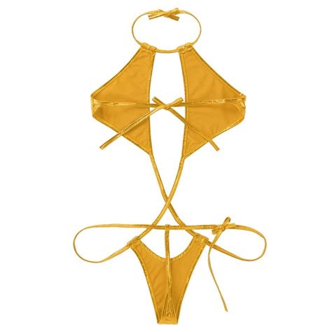 Luxevana Swim One Piece Sexy Swimsuit Metallic Gold Micro Bikini Poshmark