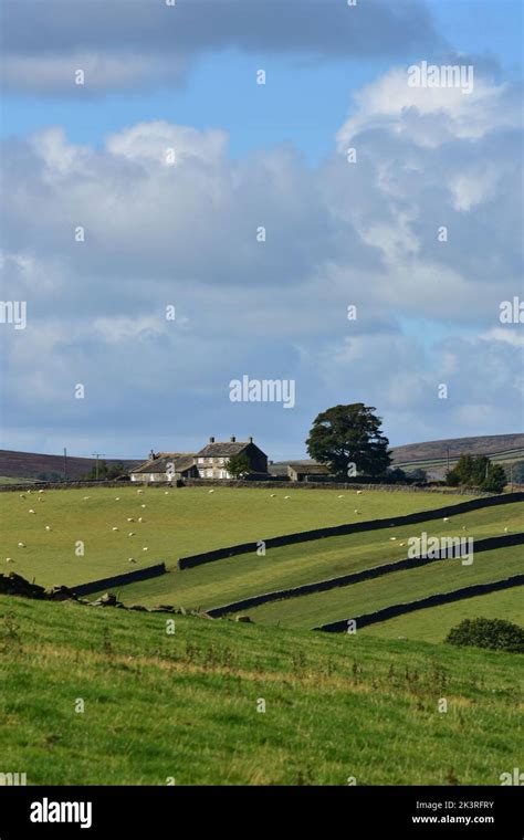 Farm House Haworth Moor Autumn Bronte Country West Yorkshire Stock
