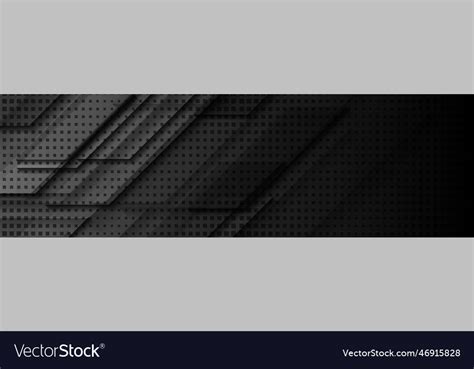 Black Abstract Tech Geometric Modern Background Vector Image