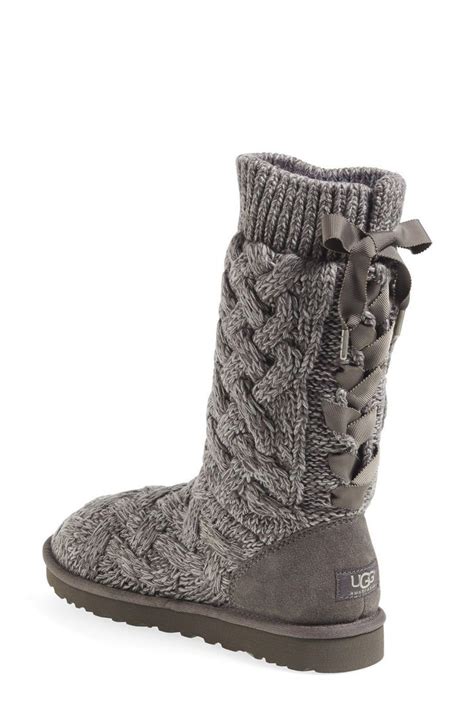 Love The Super Cute Bow Detail On The Back Of These Adorable Knit Ugg Boots Uggs Womens