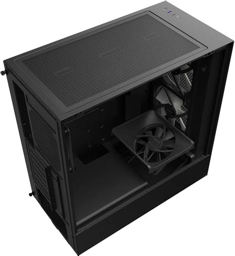 Nzxt H Flow Rgb Atx Mid Tower Pc Case With Rgb Fans Black Cc H Fb R