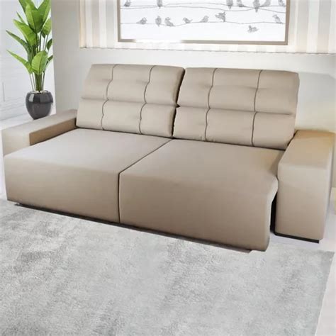 Sofá 3 Lugares Retrátil E Reclinável Living Nude Viero MercadoLivre