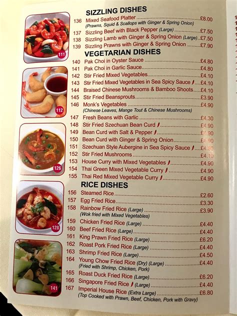 Menu At Imperial Oriental Chinese Restaurant Epsom