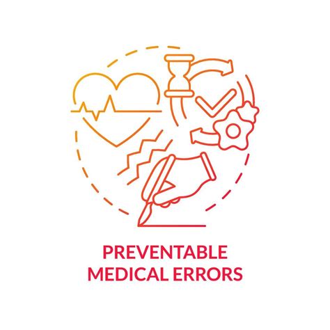 Preventable Medical Errors Red Gradient Concept Icon Major Healthcare