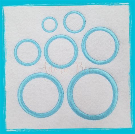 Circle Outline Embroidery Design 7 Sizes Mini Initial Etsy