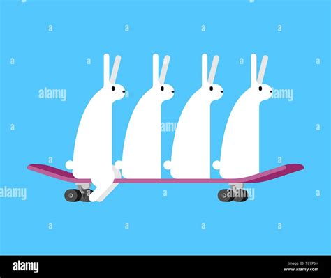 Group Of White Rabbits Stock Vector Images Alamy