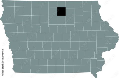 Black Highlighted Location Map Of The Cerro Gordo County Inside Gray