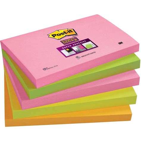 Post it Bloco Super Sticky 127 x 76 mm Cores Coleção da Cidade do Cabo