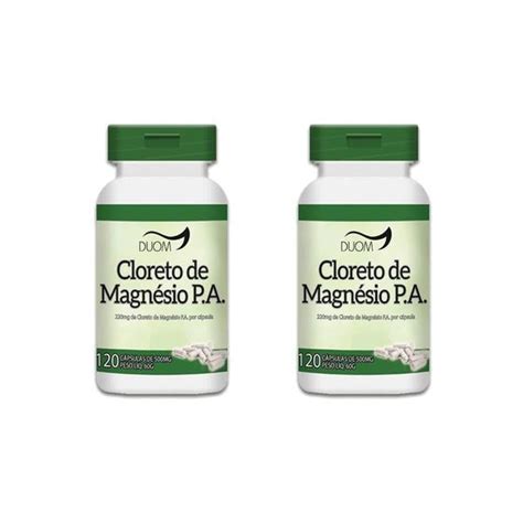 Kit 2x Cloreto De Magnésio P A 500Mg 120 Cápsulas Duom Cloreto de