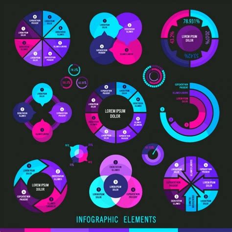 Colección de gráficos infográficos redondos Vector Premium