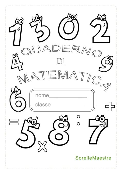 Copertine Quaderno Di Matematica Sorellemaestre