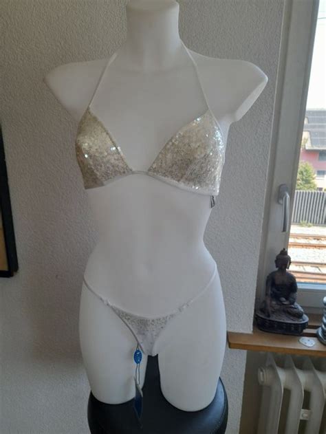 Naory Neuer Weisser Pailletten Bikini Sommer Strand Sexy Neu Und Originalverpackt In