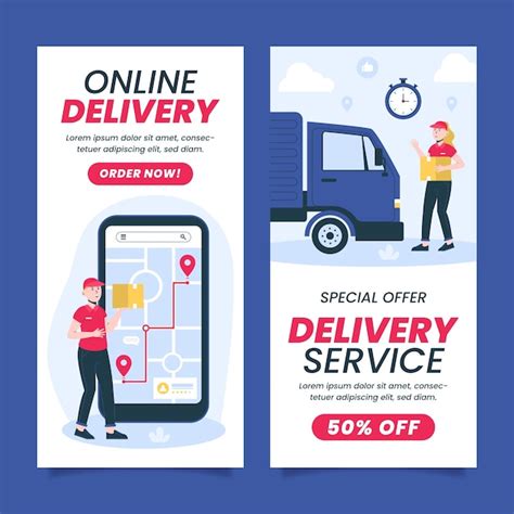 Premium Vector Delivery Service Banner Set