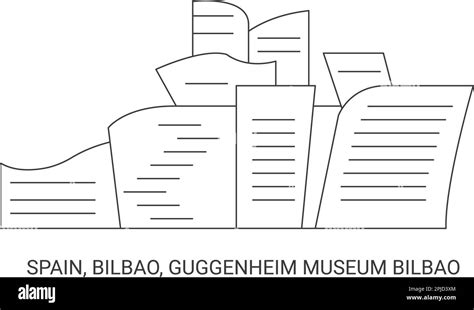 Spain Bilbao Guggenheim Museum Bilbao Travel Landmark Vector