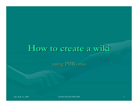 How to create an educational wiki using pbworks | PPT