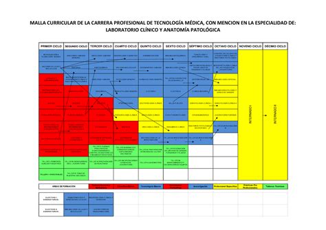 Malla curricular de Tecnología Médica Laboratorio Clínico y Anatomía