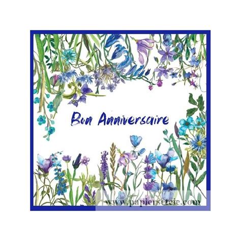 Carte Anniversaire Aquarelle Fleurs Des Champs Bleues